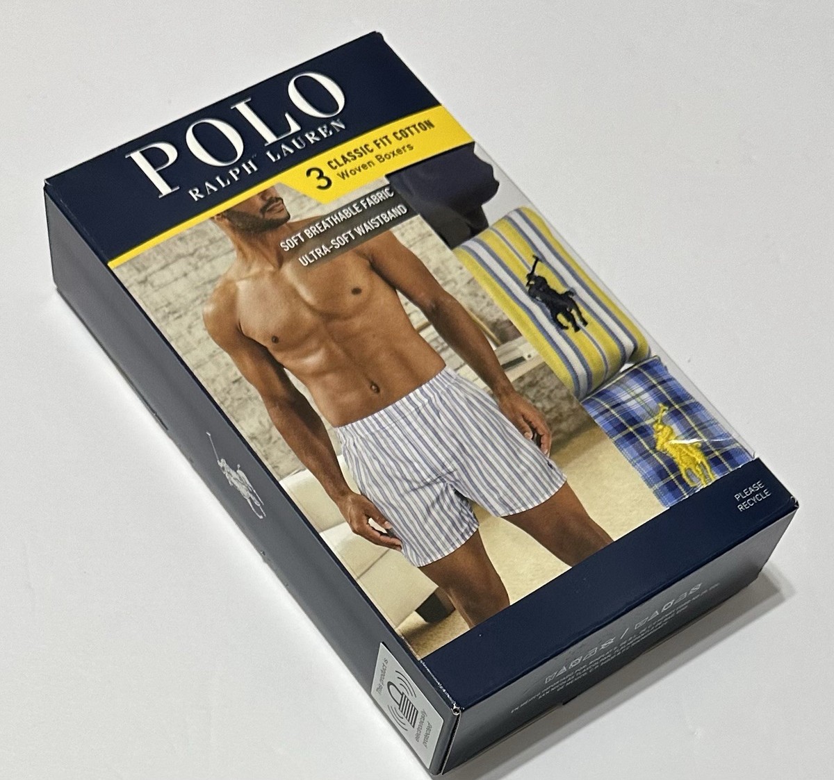 新品 POLO RALPH LAUREN THREE WOVEN BOXERS Polo Ralph Lauren Big & Tall Classic-Fit Cotton Woven Boxers