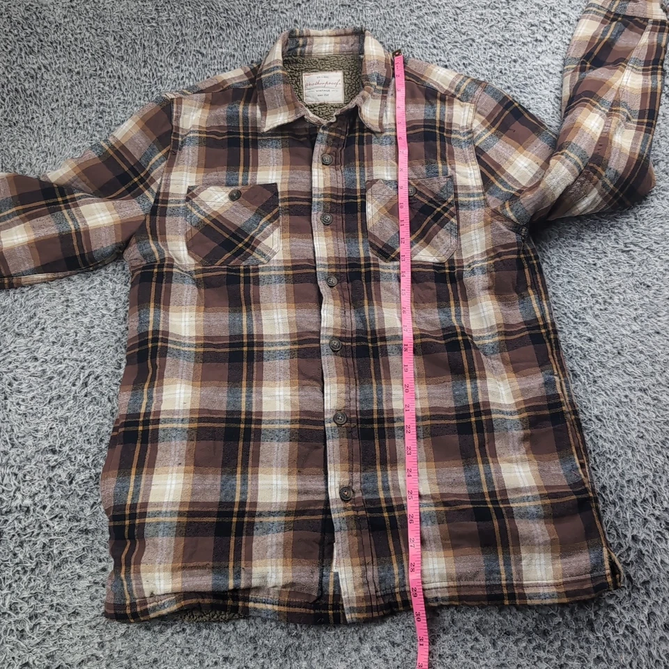 Chaqueta Abrigo Sherpa Impermeable Vintage Hombre Franela Marrón Mediana Foto 4 de 4