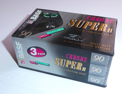 BASF CHROME SUPER II 90 Cassetten , 3er Pack , OVP ungeöffnet