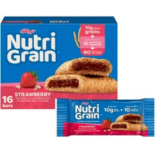 Kelloggs Nutri Grain Strawberry Chewy Breakfast Bars Whole Grain 16 Ct 20.8 oz