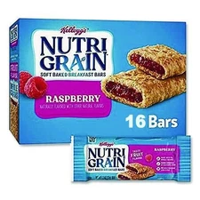 Kellogg's Nutri-Grain Soft Baked Breakfast Bars, Raspberry, 1.3 oz, 16/Box