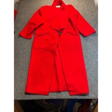 Maralyce Ferree Vintage 80s Red Fleece Button Jacket Coat Womens L Made in USA