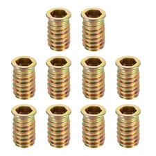 Wood Furniture M8x20mm Threaded Insert Nuts Interface Hex Socket Drive 40pcs