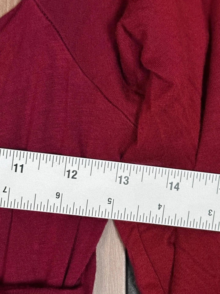 Sew Trendy Maternity Gown XS Womens Red Maxi Chiffon Knit Long Sleeve - Image 3 of 4