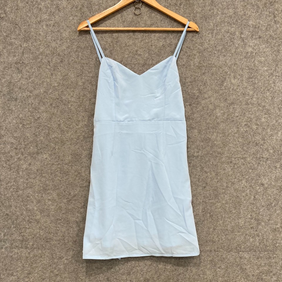 Hello Molly Dress Womens Size 10 Light Blue Sleeveless Mini Slip Zip 54817