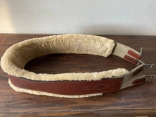 Paris Tack fancy stitched overlay hunter girth with removable sheepskin, size 54