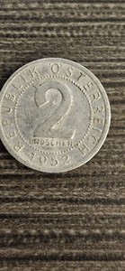 1952 Austria 2 Groschen Aluminum Coin #F121*