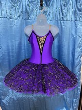 Art stone Professional Ballet Dance Costume Tutu Purple Black Tulle B529 SA