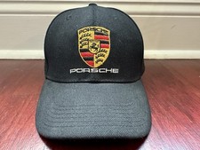 Porsche Motorsport Crest Black Adjustable Baseball Cap Outdoor Racing Hat NWOT