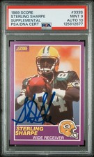 1989 PACKERS Sterling Sharpe signed Score #333S Rookie Card PSA 9 AUTO 10 RC