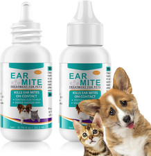 Ear Drops for Dogs Cats - Cat Ear Treatment with Aloe Vera, Soothes Itching, V