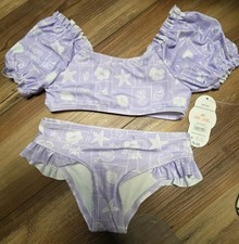 Traje de baño bikini Wonder Nation 4T traje de baño niña púrpura caparazón tortuga