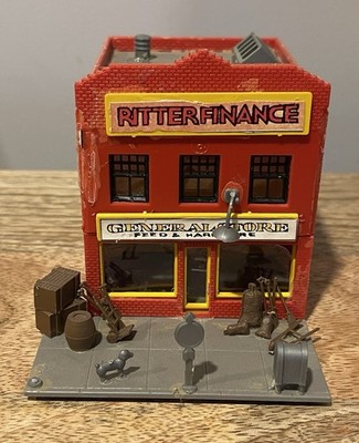 Vintage HO Scale Model Train Plastic General Store Feed & Hardware Made By POLA