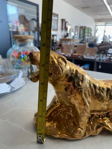 vintage 24-carat gold screaming panther made in USA planter - Picture 6 of 8