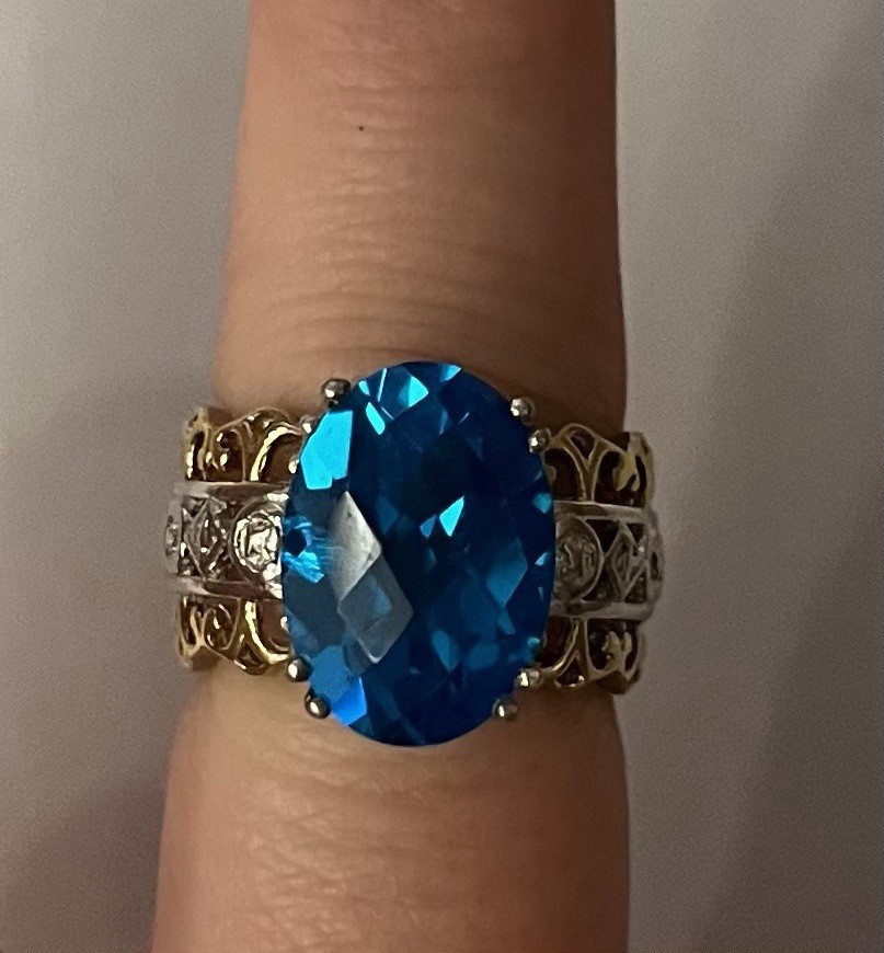 Signed STS .925 Sterling Silver Statement Ring Si… - image 1