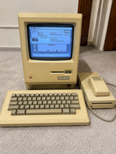 Vintage Apple Mac Plus 1Mb Upgraded 128k CRT M0100 Keybd Ext Drive Disks TESTED
