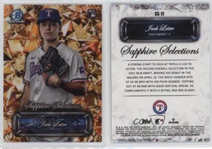 2024 Bowman Chrome Sapphire Edition Selections Gold /50 Jack Leiter Rookie RC