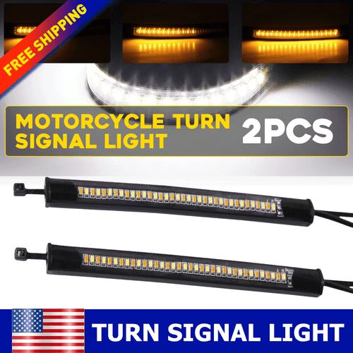 Motorcycle Sequential Switchback Flowing LED Tail Brake Turn Signal Strip Lights