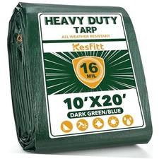 Tarp Heavy Duty Waterproof 10x20FT,16 Mil Thick Tarps Tear Fade Resistant,UV