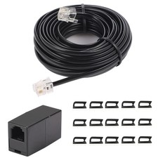 20Feet Long Telephone Extension Cord Phone Cable Line Wire, with Standard RJ1...