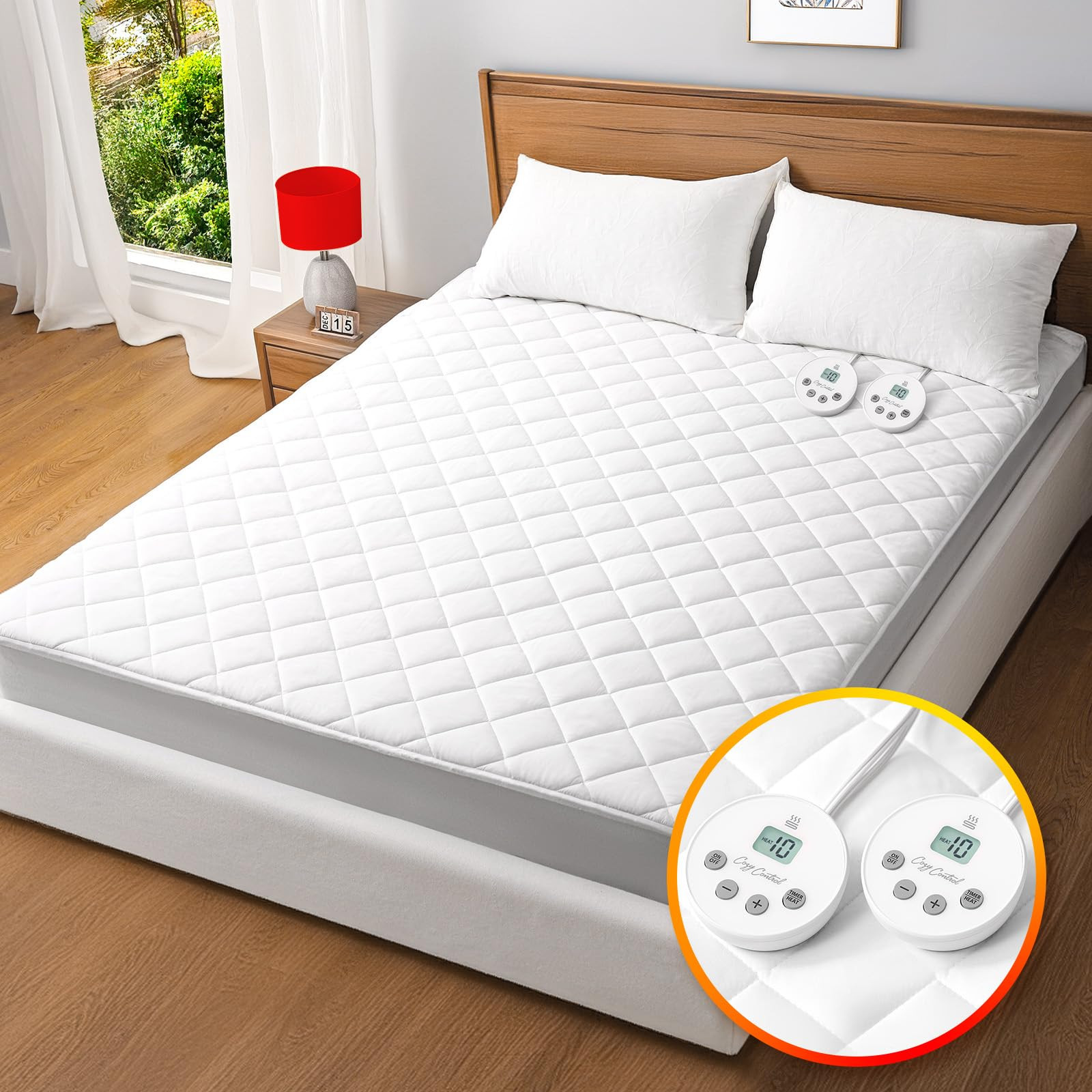 Valthie Heated Mattress Pad King Size,Dual Control Electric Mattress Pad,Bed ...