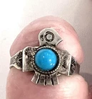 Vtg Espo Thunderbird Ring Turquoise 925 Sterling Sz 4.75 Joe Esposito Nice Cond