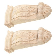 2Pcs Wooden Corbel Home Decor Columns Corbel Traditional Wood Carving Corbel