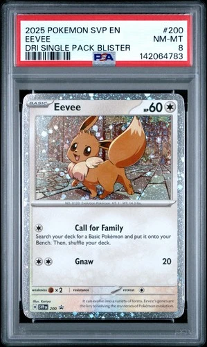 4783 Eevee 2025 Pokemon Destined Rivals Single Blister Promo - SVP EN #200 PSA 8