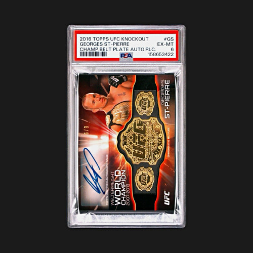 Topps 2016 UFC Knockout GSP Belt Plate Auto /8 PSA Pop 1 White Whale Ghost Grail