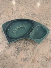 Royal Haeger 117 USA Teal Aqua MCM Pipe Cigar Ashtray Mid Century Modern 12"