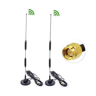 2 x 4G 3G LTE MIMO Magnetic External Antennas 10ft For ASUS 4G-AC55U SMA Booster