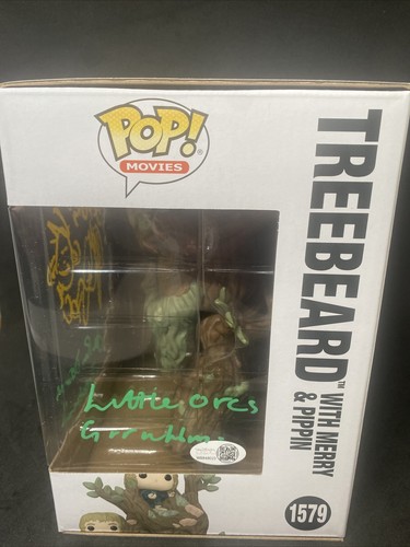 JOHN RHYS-DAVIES Dominic Monaghan signed LORD OF THE RINGS TREEBEARD Funko Pop - Picture 2 of 8