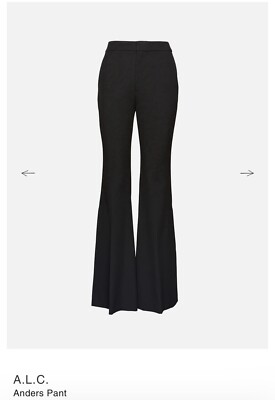 ALC Anders Twill Flared Pants Side Slits Black Size 2