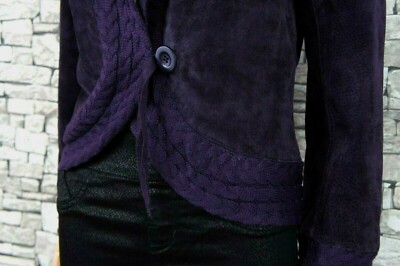 COLDWATER CREEK DAMEN ECHT LEDER STRICK JACKE JACKETT BEERE S  