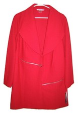 Nygard Red Basket Weave Knobby Texture Coat Womens Size S Small New Nwt