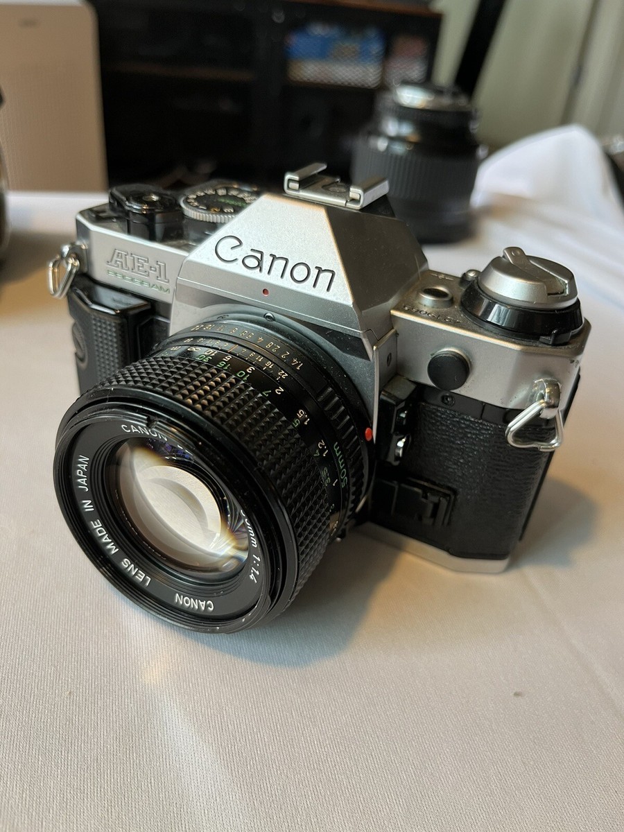 【完動品】Canon AE-1 Program Silver 50mm f1.4 Canon AE-1 Program 35mm SLR Film Camera 50 mm 1.4 nFD Lens