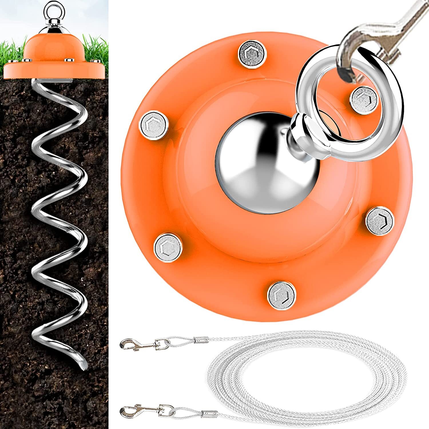 Eurmax 360° Swivel Pet Dog Tie Out Stake Bonus 17FT Dog Tie eBay