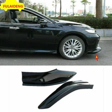 For Toyota Camry 2018-2020 Glossy Black Front Bumper Guard Lip Corner Cover Trim
