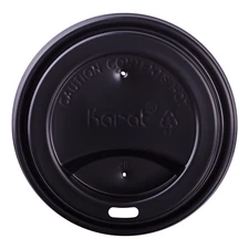 Karat 10-24 oz. Sipper Dome Lid - Black (90mm) - 1,000 ct, C-KDL516B-PP