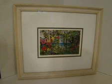 Framed Signed Titled Eileen Seitz Print "Coastal Garden"