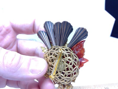 Vintage Signed Ian St. Gielar Colorful Floral Brooch Pin | eBay
