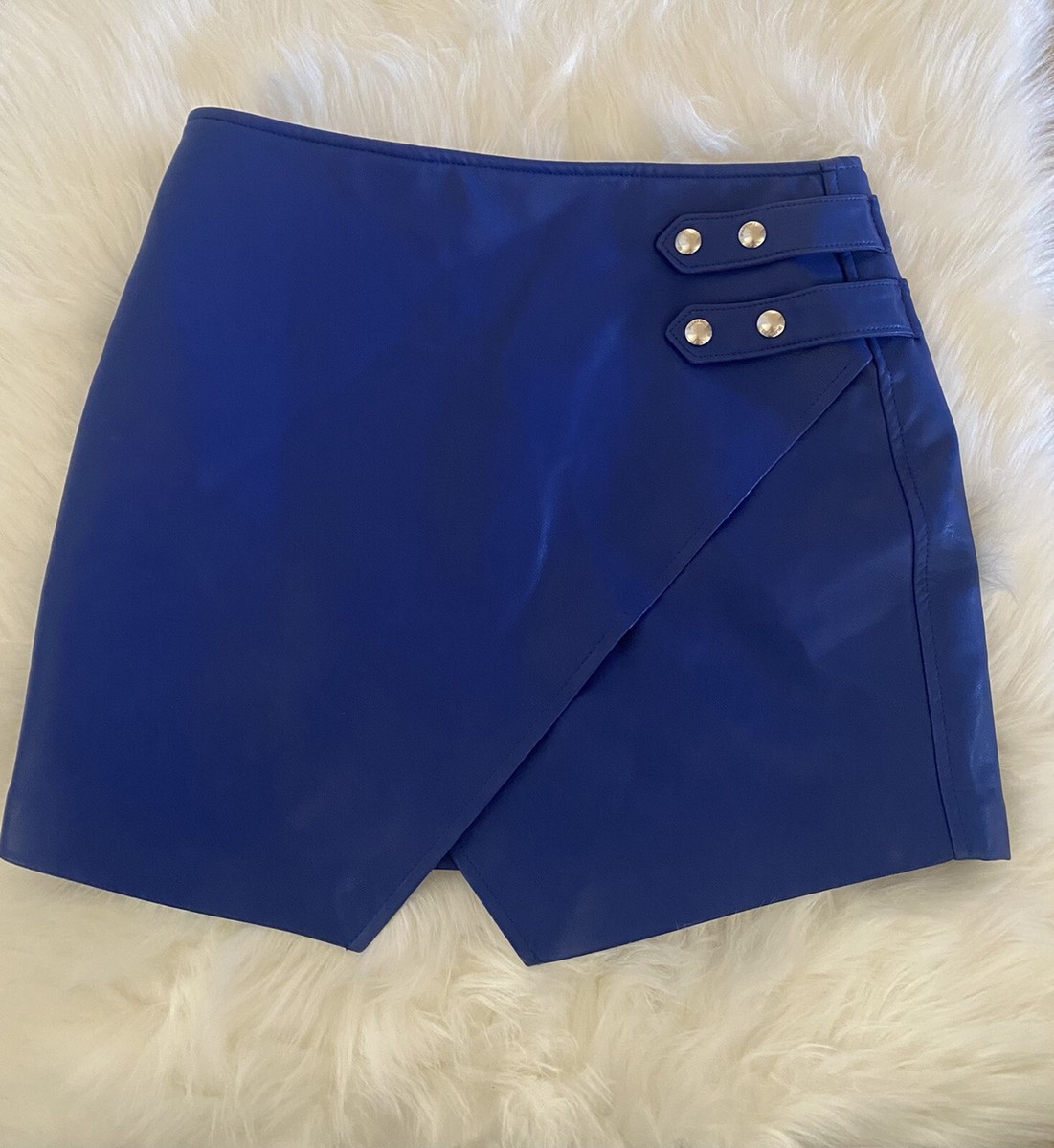 BLANKNYC] Blank NYC Vegan Leather Mini Skirt w/Side Buckle Blue My