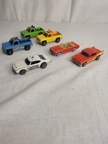 Hot Wheel Lot -1969 Redline Cop -70s Trucks -57 Chevy -1983 Mustang Vintage Used