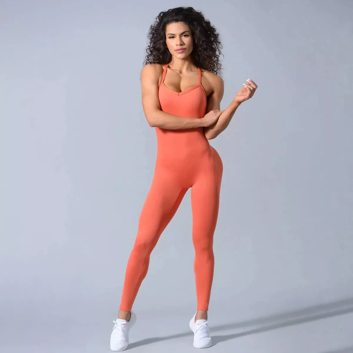 Women Athleisure Fitness Bodysuit One Piece Yoga Jumpsuit Gym Workout  Clothes