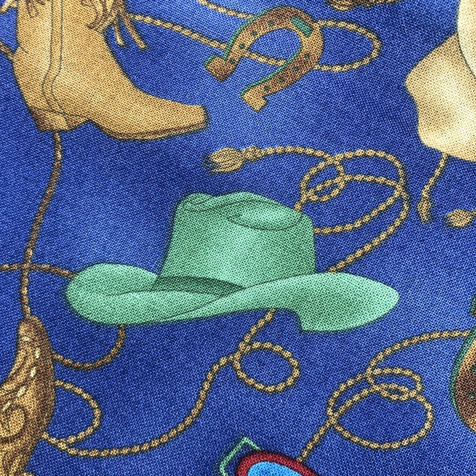 Horsin Around Cheri L Strole Azul Vaquero Occidental Moda Tela Algodón 74" x 45" Foto 4 de 4