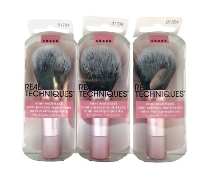 3x REAL TECHNIQUES Make-Up Pinsel Mini Multitask Brush + Bronzer 3 Stück 