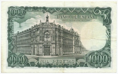 SPAIN, ESPAÑA - 1000 Pesetas 17. 9. 1971. P154. (S006) - Picture 2 of 2