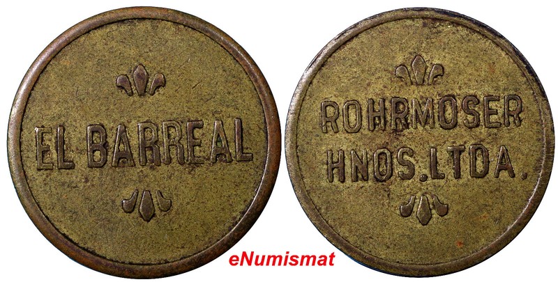 COSTA RICA EL BARREAL ROHRMOSER HNOS LTD COFFEE TOKEN 22 mm aUNC R-SJS 34 (8619)