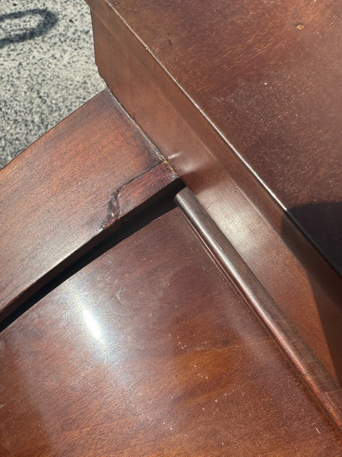 BIEDERMEIER BUREAU A CYLINDRE FLAME MAHOGANY Secretary Desk ￼