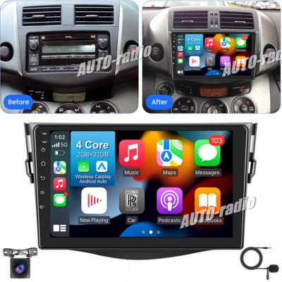 For Toyota RAV4 2007-2012 Apple Carplay Android 13 Car GPS Radio Stereo BT WiFi